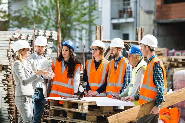 Construction team meeting